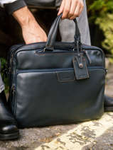 Business Bag Foulonn� Leather Etrier Blue foulonne EFOU8151