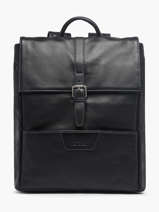 2-compartment Foulonn� Backpack Leather Etrier Black foulonne EFOU8092