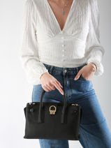 Sac Port� Main S Equestre Cuir Etrier Noir equestre EEQT142S-vue-porte