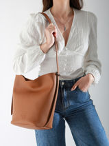 Sac Port� �paule Sac � Dos M Cavalier Cuir Etrier Marron cavalier ECLR126M-vue-porte