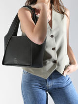 Sac Port� �paule M Foudre Cuir Etrier Noir foudre EFOD107M-vue-porte