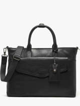 Leather Flandres Briefcase 1 Compartment Flandres Etrier Black flandres EFLA8231