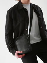 Sac Bandouli�re Spider Cuir Etrier Noir spider ESPI704M-vue-porte