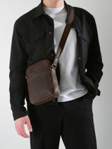 Leather Spider Crossbody Bag Etrier Brown spider ESPI704M-vue-porte