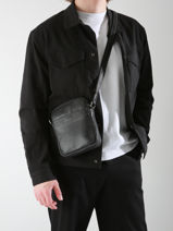 Sac Bandouli�re Spider Cuir Etrier Noir spider ESPI704S-vue-porte