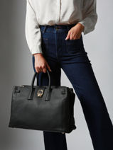 Sac Port� Main / A4 L Equestre Cuir Etrier Noir equestre EEQT142L-vue-porte
