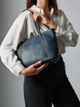 Small Leather Tradition Shoulder Bag Etrier Blue tradition ETRA060S-vue-porte