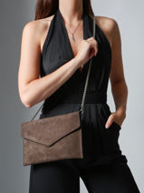 Pochette De Soir�e L Paddock Cuir Etrier Marron paddock EPAD075L-vue-porte