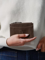 Card Holder Cavalier Nubuck Leather Etrier Brown cavalier nubuck ECAN094M-vue-porte