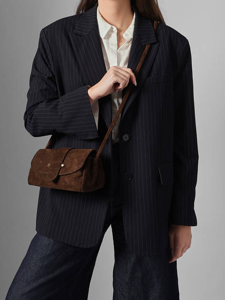 Shoulder Bag S Agnes Suede Leather Etrier Brown agnes EAGV205S other view 1